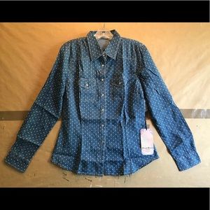 NWT Boom Boom Jeans long slv fitted cotton shirt